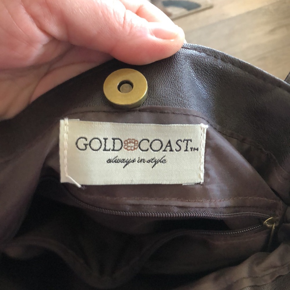 Gold Coast Blue Jean and Brown Shoulder Bag AS IS - Picture 10 of 16